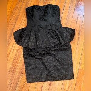 A.J. Bari black and Vibrant Pink peekaboo accent Dress